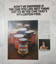 1972 Sanka Vintage Print Ad Freeze Dried Coffee That&#39;s 97% Cafein-Free - £7.79 GBP