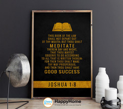 Joshua 1:8 This Book of the Law Bible Verse Wall Art Bible Christian Poster Art - £18.82 GBP+
