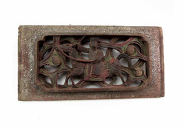 Carved Wood 19c Antique Panel Architectural Pediments Man on Horse Riding in Sno - £75.06 GBP