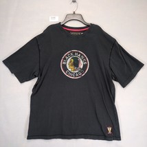 CCM Men&#39;s M Black Hawks Chicago Vintage Hockey T-Shirt, Retro Indian Log... - $22.00