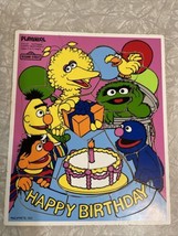 Playskool 14pc Tray Board Puzzle Sesame Street Happy Birthday Jim Henson 315-31 - $14.49