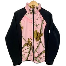 Womens Black Pink Realtree Camo Jacket Fleece Lined Gander Mountain Zip Up M - £19.46 GBP