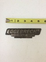 Eggebrecht Chevrolet Geo Duluth Mn Vintage Car Dealer Plastic Emblem Badge Plate - £23.53 GBP