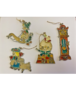 Vintage Kurt S Adler Stained Glass Ornaments Set of 4 Fairy Tale Story T... - $19.79