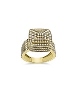10k Yellow Gold Men's Square Ring CZ Band Size 11 - £447.78 GBP