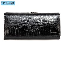 Free Gift Leather Womens Wallets Patent Alligator Bag Female Design Clutch Long  - £93.92 GBP