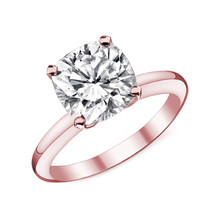 1.05CT 14k Rose Gold Cushion Cut Moissanite 4 Prong Solitaire Engagement... - £434.45 GBP
