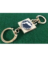 Vintage 1968 KENNEDY SPACE CENTER key chain two rings embossed State of Florida - $14.80