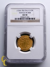 1266-1278 Italien Saluto D&#39;Oro Charles Gold Münze Neapel FR-808 Graded Von NGC - £5,005.69 GBP