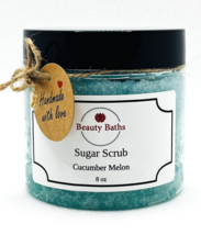 Cucumber Melon Sugar Scrub Exfoliating Body Scrub gift for her handmade ... - $9.45