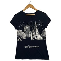 Disney Parks Shirt Womens Medium Black Glitter Castle Walt Disney World ... - $14.84