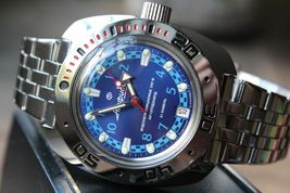 Russian Mechanical Automatic Wrist Watch Vostok Amphibian Diver 710440 - £94.90 GBP