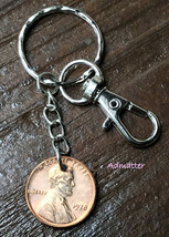 Lucky Penny Keychain Pick Year 60TH 50TH 40TH 30 20 10 Birthday Anniversary Gift - £9.15 GBP