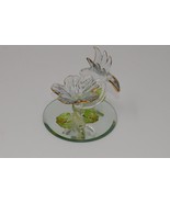 Collectible Creations Glass Hummingbird Figure On Flower W/ Mirror Base - £15.18 GBP