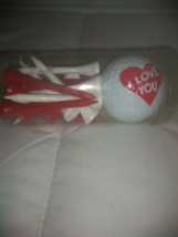  Golf ball and tees gift set Love You heart logo red/white tees HTC Golf... - $200.35 MXN