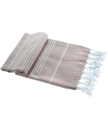 Turkish Beach Towel  Prewashed  100% Cotton Soft Absorbent 39&quot; x 71&quot; Bei... - $27.09