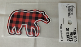 Stickers Northwest Inc Plaid Bear 3.5 in Printed Vinyl Sticker - £5.34 GBP