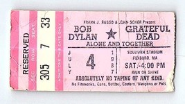 Grateful Dead Bob Dylan Concert Ticket Stub Juillet 4 1987 Foxboro Massachusetts - £40.20 GBP