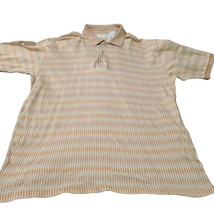 Gianni Sport Mens Polo Shirt Tan Argyle 100% Cotton XL Short Sleeve Pull... - $24.70