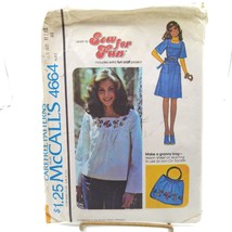 Vintage Sewing PATTERN McCalls 4664, Young Junior Teen Dress or Top and Belt - £14.47 GBP