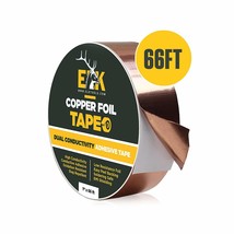 Copper Foil Tape with Dual-Sided Conductivity - 1 in x 66 ft (2 Pack) - £20.14 GBP
