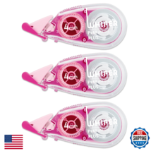 Plus Wh-814-3P Correction Tape White Petite 0.2 Inches 4 Mm Pink Pack Of 3 - $31.83