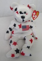 Ty Beanie Baby Glory The Bear Patriotic 4th Of July Usa Mint With Tags Euc EHBB6 - £5.50 GBP