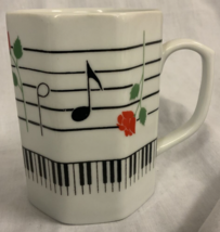 Albert Elovitz Piano Music Note Coffee Mug Cup Octagon Porcelain Rose Musical - £4.87 GBP