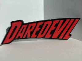Daredevil Marvel Comics Logo Sign 3D Printed Wall Art Plaque Shelf Decor - $14.69