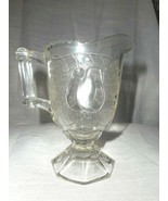 JEANETTE GLASS BALTIMORE Design Clear Depression Glass Footed Creamer Pears - £15.95 GBP