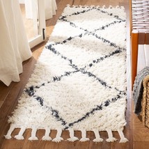 SAFAVIEH Casablanca Collection Runner Rug - 2&#39;3&quot; x 8&#39;, Ivory &amp; Grey, Handmade Mo - £121.23 GBP