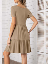 Round Neck Short Sleeve Mini Tee Dress - $30.54