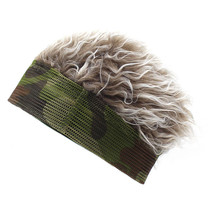 Saisifen Camouflage Mesh Headband Beanie Hat with Light Brown Hair - £12.02 GBP