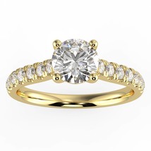 1ct Natural Diamond G-H Color I1 Clarity Round Shape Slim Shank Halo Ring. - £1,981.12 GBP