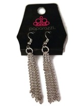 Paparazzi Silver Tone Chain Tassel Drop Dangle Hook Earrings - $9.10