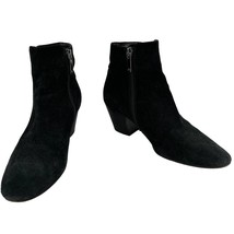 Aquatalia Italy Faylynn Weatherproof Booties 8 Black Pebbled Leather 2&quot; ... - $89.00