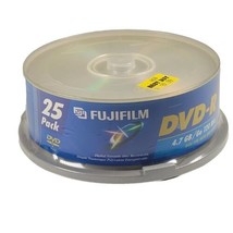 Fujifilm DVD-R 4.7GB 120 Min Recordable Blank DVD New Sealed 25 Pack Bla... - $12.19