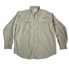 Columbia PFG Omni Shade Vented Fishing Jacket Men&#39;s Med. Tan Excellent Condition - £13.91 GBP