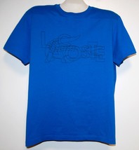 Lacoste Blue Logo Cotton  MEN'S T-Shirt 6/XL Good Condition - £26.66 GBP
