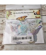 3D Butterfly Stickers Holographic Silver - New - £5.49 GBP