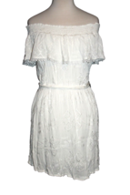 Miss Me Embroidered Boho Mini Dress White Off-Shoulder Lace Trim Size Large L - £21.15 GBP