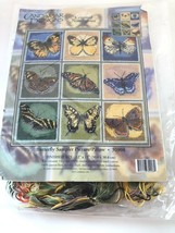 Candamar Designs Needlepoint Butterfly Picture 12x12&quot; 30908 2000 Vtg - $41.21
