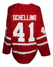Any Name Number Switzerland Retro Hockey Jersey New Red Schelling #41 Any Size image 2