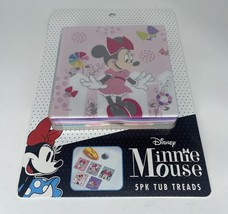 Disney Minnie Mouse 5 Suction Cup Squares Non Slip Bath Tub Treads Decorations - £6.87 GBP