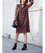 Libby Edelman L All Over Floral Mini Dress Flower Boho Sheer Flare Sleev... - $39.17 CAD