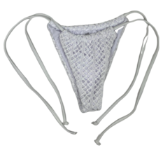 White Swimsuit Bikini Bottom Bathing Suit w/ Adjustable Straps Size S +F... - £7.96 GBP