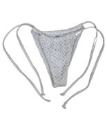 White Swimsuit Bikini Bottom Bathing Suit w/ Adjustable Straps Size S +F... - €8,74 EUR