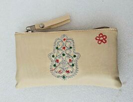 Moroccan Faux Leather Handbag Pouch Purse Women Hamsa Make Up Bag Wallet... - $9.90