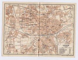1911 Antique Map Of Essen / North RHINELAND-WESTPHALIA Germany - £16.94 GBP