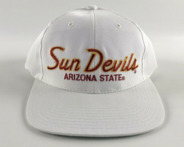 Arizona St. Sun Devils Sports Specialties Snapback Baseball Hat White Red Script - £70.08 GBP